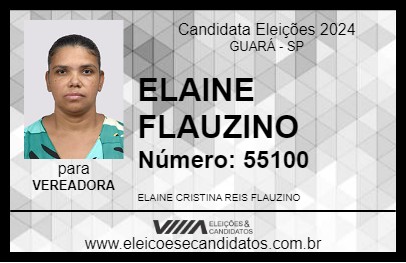 Candidato ELAINE FLAUZINO 2024 - GUARÁ - Eleições