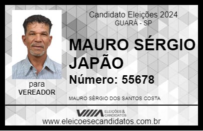 Candidato MAURO SÉRGIO JAPÃO 2024 - GUARÁ - Eleições