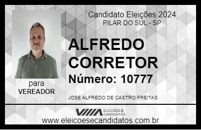 Candidato ALFREDO CORRETOR 2024 - PILAR DO SUL - Eleições