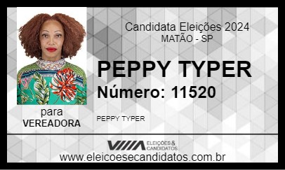 Candidato PEPPY TYPER 2024 - MATÃO - Eleições