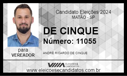 Candidato DE CINQUE 2024 - MATÃO - Eleições