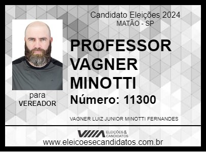 Candidato PROFESSOR VAGNER MINOTTI 2024 - MATÃO - Eleições