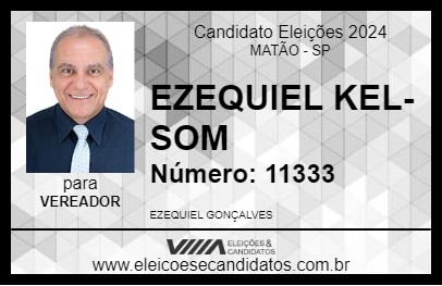 Candidato EZEQUIEL KEL-SOM 2024 - MATÃO - Eleições