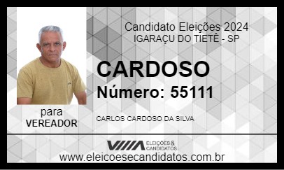 Candidato CARDOSO 2024 - IGARAÇU DO TIETÊ - Eleições