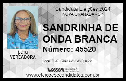 Candidato SANDRINHA DE ONDA BRANCA 2024 - NOVA GRANADA - Eleições