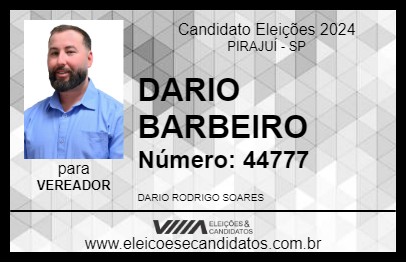 Candidato DARIO BARBEIRO 2024 - PIRAJUÍ - Eleições