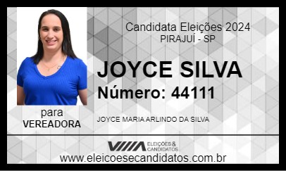 Candidato JOYCE SILVA 2024 - PIRAJUÍ - Eleições