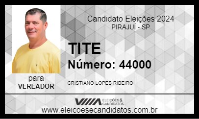 Candidato TITE 2024 - PIRAJUÍ - Eleições