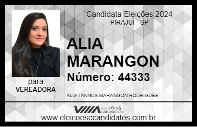 Candidato ALIA MARANGON 2024 - PIRAJUÍ - Eleições