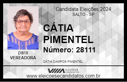 Candidato CÁTIA PIMENTEL 2024 - SALTO - Eleições