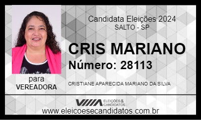 Candidato CRIS MARIANO 2024 - SALTO - Eleições