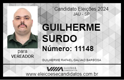 Candidato GUILHERME SURDO 2024 - JAÚ - Eleições