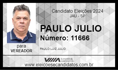 Candidato PAULO JULIO 2024 - JAÚ - Eleições