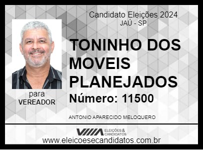 Candidato TONINHO DOS MOVEIS PLANEJADOS 2024 - JAÚ - Eleições