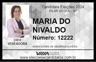 Candidato MARIA DO NIVALDO 2024 - PILAR DO SUL - Eleições