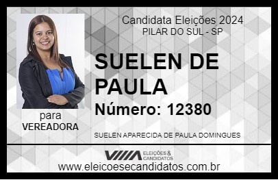 Candidato SUELEN DE PAULA 2024 - PILAR DO SUL - Eleições