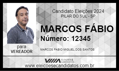 Candidato MARCOS FÁBIO 2024 - PILAR DO SUL - Eleições