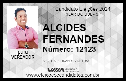 Candidato ALCIDES FERNANDES 2024 - PILAR DO SUL - Eleições