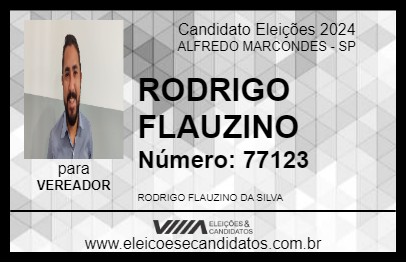 Candidato RODRIGO FLAUZINO 2024 - ALFREDO MARCONDES - Eleições