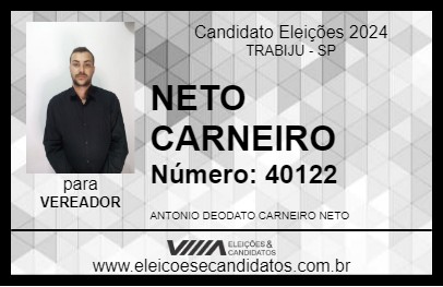 Candidato NETO CARNEIRO 2024 - TRABIJU - Eleições