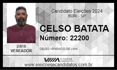 Candidato CELSO BATATA 2024 - BURI - Eleições