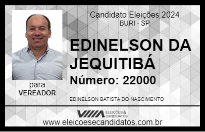 Candidato EDINELSON DA JEQUITIBÁ 2024 - BURI - Eleições