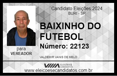 Candidato BAIXINHO DO FUTEBOL 2024 - BURI - Eleições