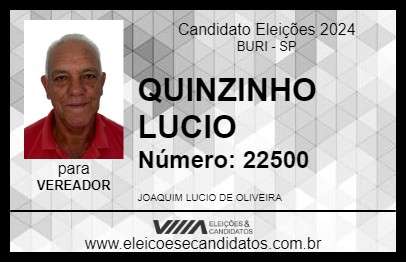 Candidato QUINZINHO LUCIO 2024 - BURI - Eleições