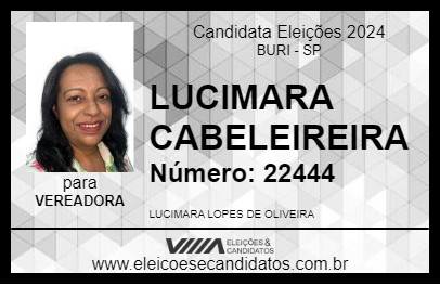 Candidato LUCIMARA CABELEIREIRA 2024 - BURI - Eleições