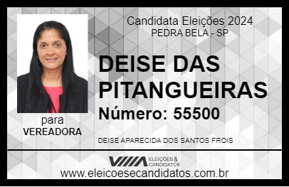 Candidato DEISE DAS PITANGUEIRAS 2024 - PEDRA BELA - Eleições