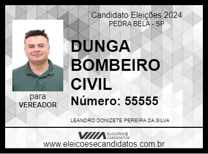 Candidato DUNGA BOMBEIRO CIVIL 2024 - PEDRA BELA - Eleições