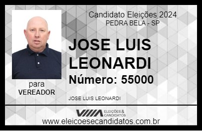 Candidato JOSE LUIZ LEONARDI 2024 - PEDRA BELA - Eleições