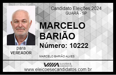 Candidato MARCELO BARIÃO 2024 - GUARÁ - Eleições