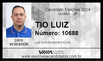 Candidato TIO LUIZ 2024 - GUARÁ - Eleições