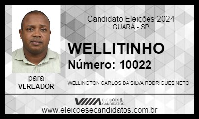 Candidato WELLITINHO 2024 - GUARÁ - Eleições