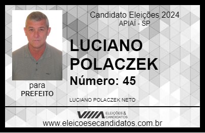 Candidato LUCIANO POLACZEK 2024 - APIAÍ - Eleições