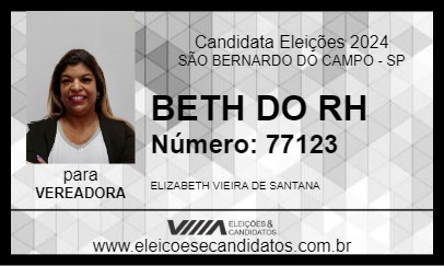 Candidato BETH DO RH 2024 - SÃO BERNARDO DO CAMPO - Eleições