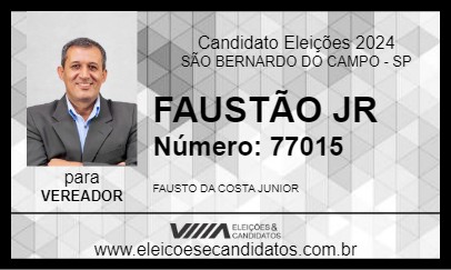 Candidato FAUSTÃO JR 2024 - SÃO BERNARDO DO CAMPO - Eleições