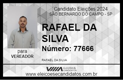 Candidato RAFAEL DA SILVA 2024 - SÃO BERNARDO DO CAMPO - Eleições