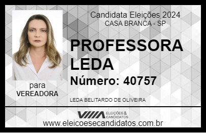 Candidato PROFESSORA LEDA 2024 - CASA BRANCA - Eleições