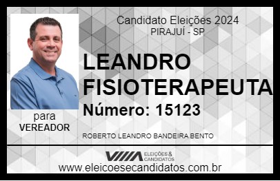 Candidato LEANDRO FISIOTERAPEUTA 2024 - PIRAJUÍ - Eleições