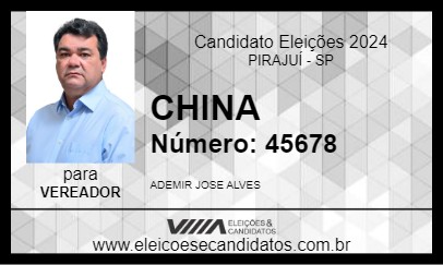 Candidato CHINA 2024 - PIRAJUÍ - Eleições