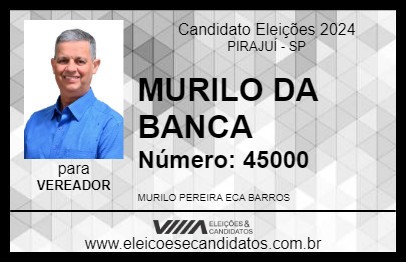 Candidato MURILO DA BANCA 2024 - PIRAJUÍ - Eleições