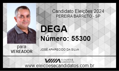 Candidato DEGA 2024 - PEREIRA BARRETO - Eleições