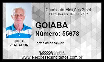 Candidato GOIABA 2024 - PEREIRA BARRETO - Eleições