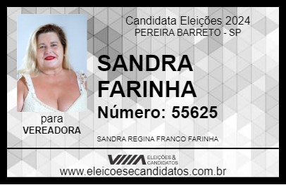 Candidato SANDRA FARINHA 2024 - PEREIRA BARRETO - Eleições