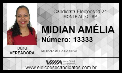 Candidato MIDIAN AMÉLIA 2024 - MONTE ALTO - Eleições