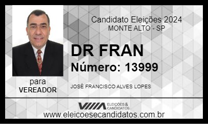 Candidato DR FRAN 2024 - MONTE ALTO - Eleições