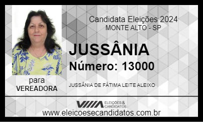 Candidato JUSSÂNIA 2024 - MONTE ALTO - Eleições