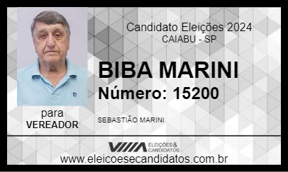 Candidato BIBA MARINI 2024 - CAIABU - Eleições